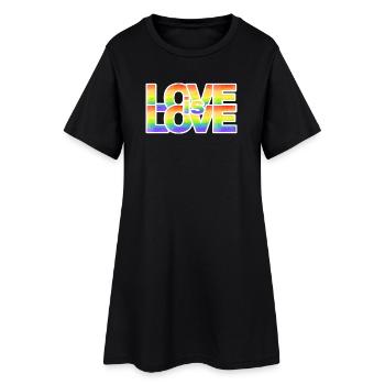 Lettrage d’amour arc-en-ciel - Robe T-shirt Femme - noir - Devant