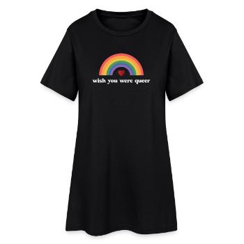 LGBTQ Pride Month - Wish You Were Queer - Women’s T-Shirt Dress - black - Front