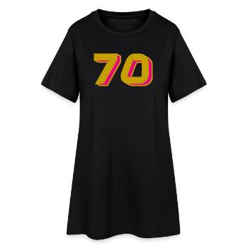70. 70 JAHRE. 70-JÄHRIGES JUBILÄUM. 70-JÄHRIGES JUBILÄUM. - Frauen T-Shirt-Kleid - Schwarz - Vorne