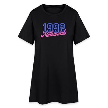 Rétro 1992 Millennial Numérique Design - Robe T-shirt Femme - noir - Devant