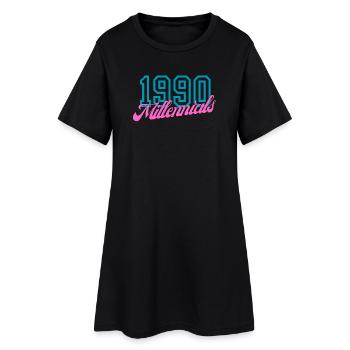 Rétro 1990 Millennial Style Design numérique - Robe T-shirt Femme - noir - Devant