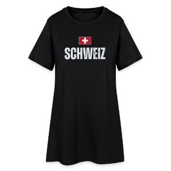 Drapeau suisse, patriote suisse - Robe T-shirt Femme - noir - Devant