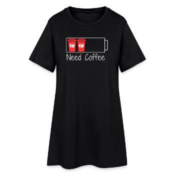 Caféine = 100 % de charge - Robe T-shirt Femme - noir - Devant