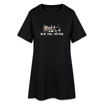 Essaie juste... Motif doux de Noël - Robe T-shirt Femme - noir - Devant