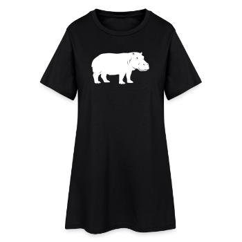 Hippo Silhouette Africa Vector - Robe T-shirt Femme - noir - Devant
