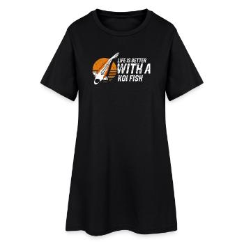 La vie est meilleure avec un étang positif pour les poissons koi - Robe T-shirt Femme - noir - Devant