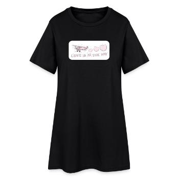 Love is in the air Amour Aérien Rose Vintage - Robe T-shirt Femme - noir - Devant