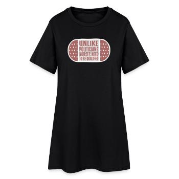 Contrairement aux politiciens, les infirmières doivent être qualifiées - Robe T-shirt Femme - noir - Devant