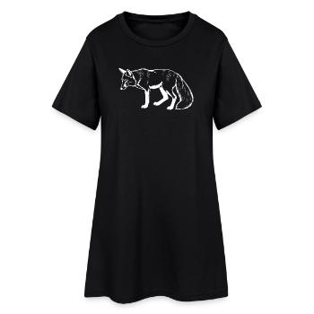Fuchs - Frauen T-Shirt-Kleid - Schwarz - Vorne