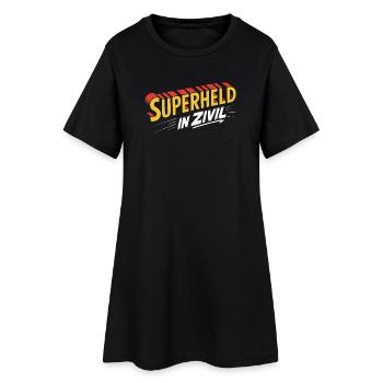 Superheld In Zivil Superhero Superhelden Kostüm - Frauen T-Shirt-Kleid - Schwarz - Vorne