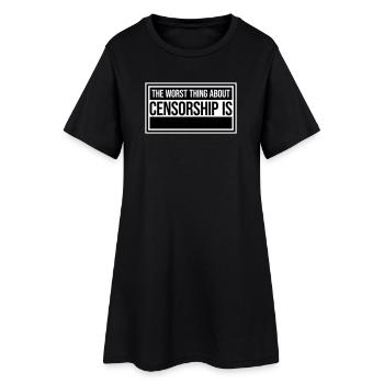 Le pire dans la censure, c’est l’ironie amusante - Robe T-shirt Femme - noir - Devant