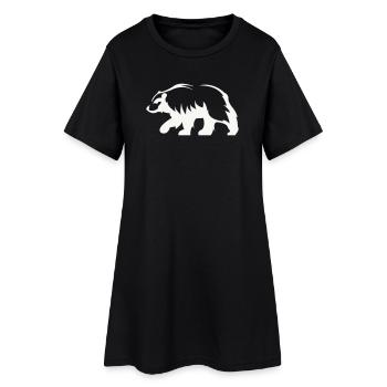 Bär Silhouette - Frauen T-Shirt-Kleid - Schwarz - Vorne
