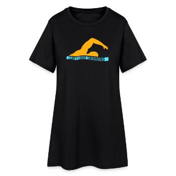 Je ne peux pas, j’ai une excuse de nageur drôle - Robe T-shirt Femme - noir - Devant
