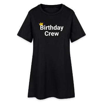 Birthday Crew - Frauen T-Shirt-Kleid - Schwarz - Vorne