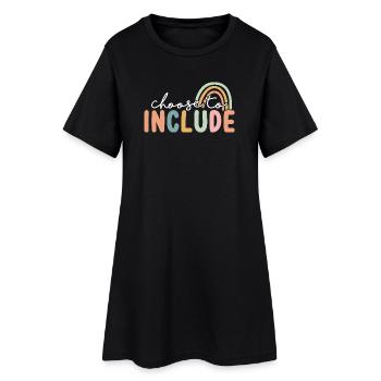 Wähle es, um Regenbogen einzubeziehen - Frauen T-Shirt-Kleid - Schwarz - Vorne