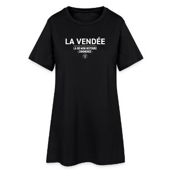 La Vendee La Ou Mon Histoire Commence T-Shirt C... - Robe T-shirt Femme - noir - Devant