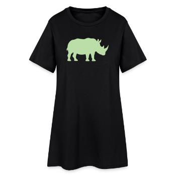 Silhouette de rhinocéros vert pastel - Robe T-shirt Femme - noir - Devant