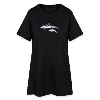 Liste Dolphin - dauphin rayé - dauphin - Robe T-shirt Femme - noir - Devant