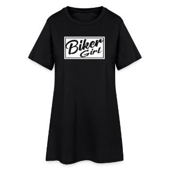 Biker girl rock motorrad biker patch kutte bikes - Frauen T-Shirt-Kleid - Schwarz - Vorne