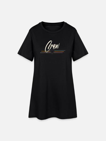 Crew - Frauen T-Shirt-Kleid - Schwarz