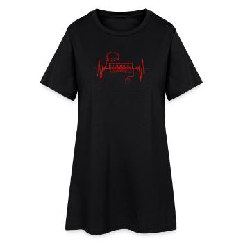Cardio-battement PC Gamer Gaming Ordinateur - Robe T-shirt Femme - noir - Devant