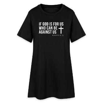 Dieu pour nous croise Romains 8:31 - Robe T-shirt Femme - noir - Devant