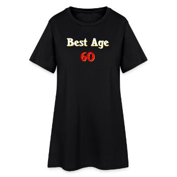 für frau, best age, 60, verschenken - Frauen T-Shirt-Kleid - Schwarz - Vorne