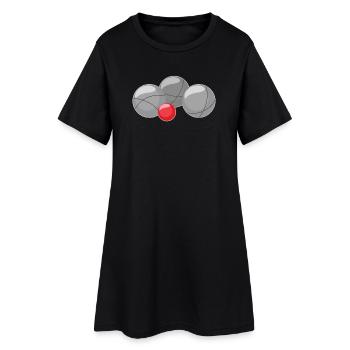 Boules pour pétanque et pétanque - Robe T-shirt Femme - noir - Devant