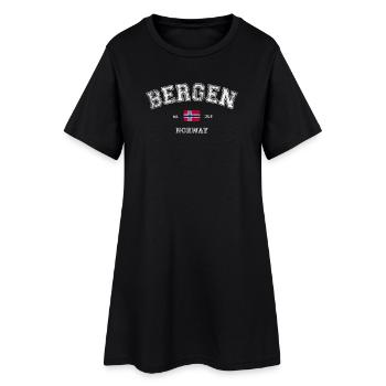 Bergen Norvège - Robe T-shirt Femme - noir - Devant