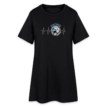 Icône d’art d’illustration de battement de cœur de course de moto - Robe T-shirt Femme - noir - Devant