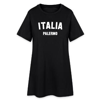 PALERMO Italia Italy Italien - Frauen T-Shirt-Kleid - Schwarz - Vorne