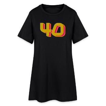 40. 40 JAHRE. 40-JÄHRIGES JUBILÄUM. 40-JÄHRIGES JUBILÄUM. - Frauen T-Shirt-Kleid - Schwarz - Vorne