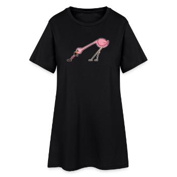 Ver flamant rose - Robe T-shirt Femme - noir - Devant