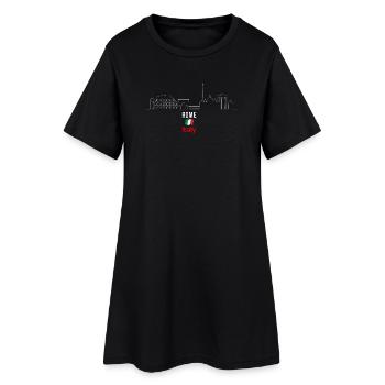 Rome skyline line art Italy flag - Women’s T-Shirt Dress - black - Front