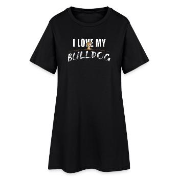 I love my Bulldog - Frauen T-Shirt-Kleid - Schwarz - Vorne