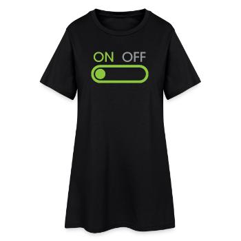 on button - Streamer und Gamer - Frauen T-Shirt-Kleid - Schwarz - Vorne