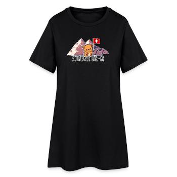 Les montagnes suisses, euh, les ours ! Petit ours suisse mignon - Robe T-shirt Femme - noir - Devant