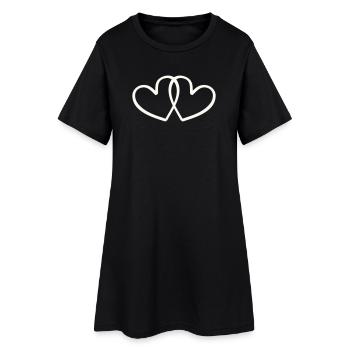 Cœur - Robe T-shirt Femme - noir - Devant