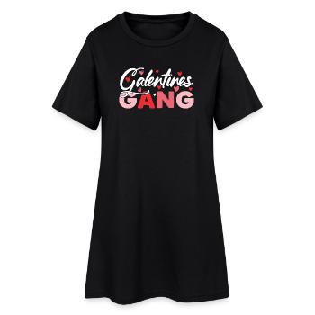 Galentines Gang Herzen - Frauen T-Shirt-Kleid - Schwarz - Vorne