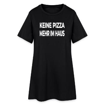Pizza - Frauen T-Shirt-Kleid - Schwarz - Vorne