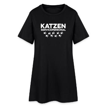Chats, personnel de service, drôle - Robe T-shirt Femme - noir - Devant