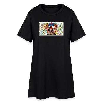 Clown de football rieur - Croatie - Robe T-shirt Femme - noir - Devant