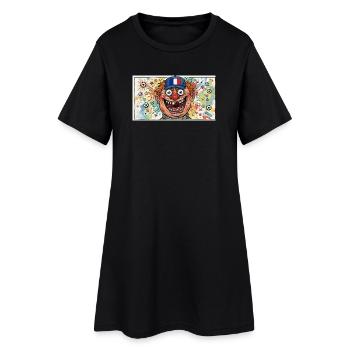 Clown de football français Popart - Robe T-shirt Femme - noir - Devant