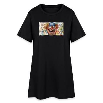 Argentinischer Fan-Clown mit Fußball-Chaos - Frauen T-Shirt-Kleid - Schwarz - Vorne