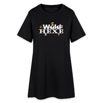 Sorcière de la forêt, champignons de champignons de la nature, design des sorcières de la nature - Robe T-shirt Femme - noir - Devant