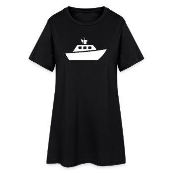 Cadeau de voyage en bateau par bateau - Robe T-shirt Femme - noir - Devant