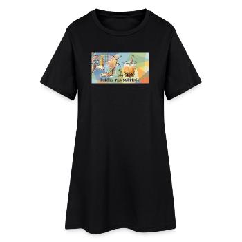 Bubble Tea Boba Drôle de Lapin mignon - Robe T-shirt Femme - noir - Devant