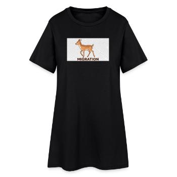 Illustration des cerfs migrateurs - Robe T-shirt Femme - noir - Devant