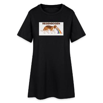 Beagle mit Regenbogenstrahl - Frauen T-Shirt-Kleid - Schwarz - Vorne