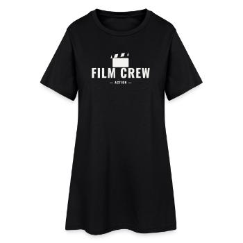Film Crew Action Director Set Team Movie Production - Women’s T-Shirt Dress - black - Front